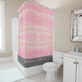 Rideaux De Douche Bain Abstrait rose (En situation)