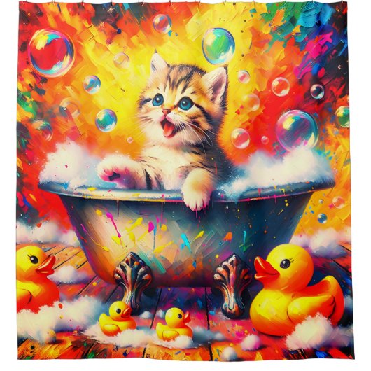 Rideaux De Douche Bain de bulle Kitten (Devant)