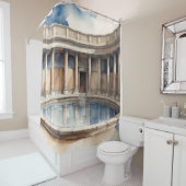 Rideaux De Douche Bain Romain Aquarelle (En situation)