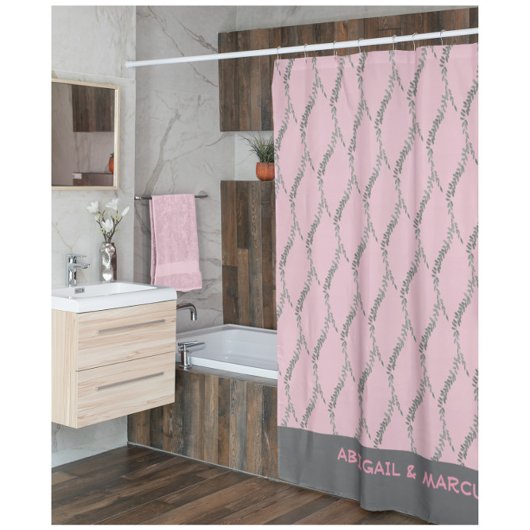 Rideaux De Douche Bain rose Pastel Moderne