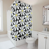 Rideaux De Douche Baise blanche sur Floral noir