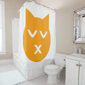 Rideaux De Douche Baiser avec les yeux fermés Emoji Chat (En situation)