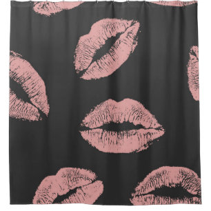 Rideaux De Douche Baisers aux lèvres roses, motif de la Saint Valent