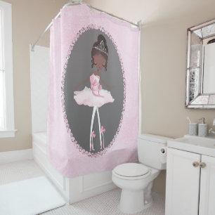Rideaux De Douche Bal de couture rose et gris, ballerine, chic ethni