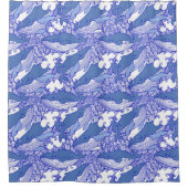 Rideaux De Douche Baleine à bosse monochromatique bleue (Devant)