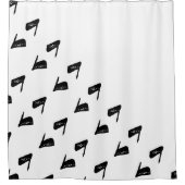 Rideaux De Douche Baleine Abstraite Noir et blanc (Devant)