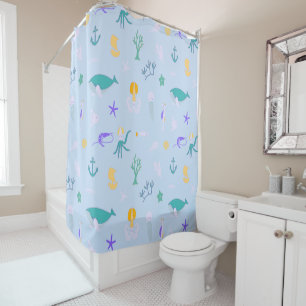 Rideaux De Douche Baleine, Ancres, coraux et Motif d'algues