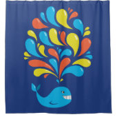 Rideaux De Douche Baleine Bleue Colorée (Devant)