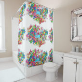 Rideaux De Douche Baleine psychédélique (En situation)