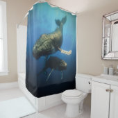 Rideaux De Douche Baleines bleues (En situation)