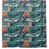 Rideaux De Douche Baleines bleues sous-marines (Devant)