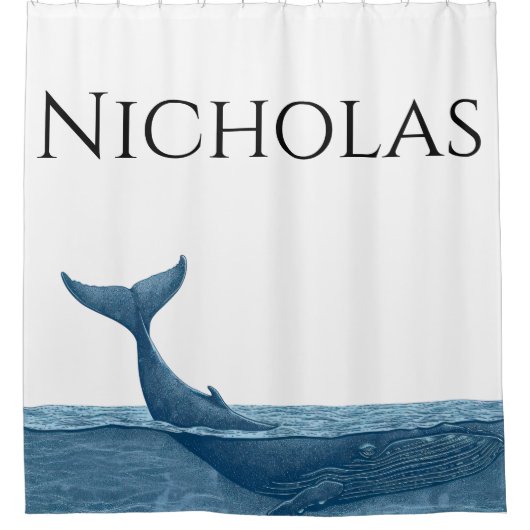 Rideaux De Douche Baleines dans l'océan (Devant)