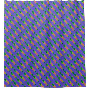 Rideaux De Douche baleines multicolores motif bleu