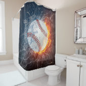 Rideaux De Douche Balle de baseball (En situation)