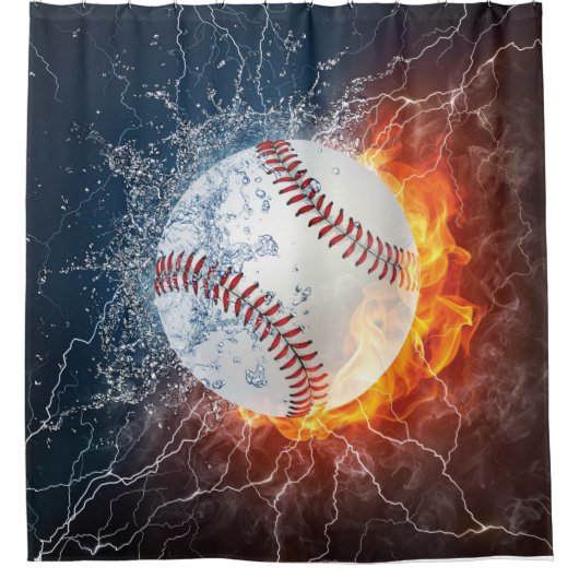 Rideaux De Douche Balle de baseball (Devant)
