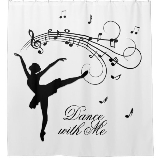Rideaux De Douche Ballerina Dancing with Music Notes (Devant)