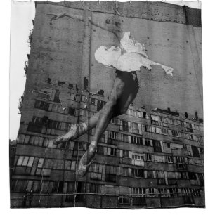 RIDEAUX DE DOUCHE BALLERINA EN ROBE BLANCHE MURAL