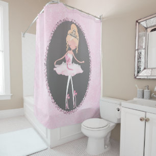 Rideaux De Douche Ballerine de couture rose et grise Chic capricieux