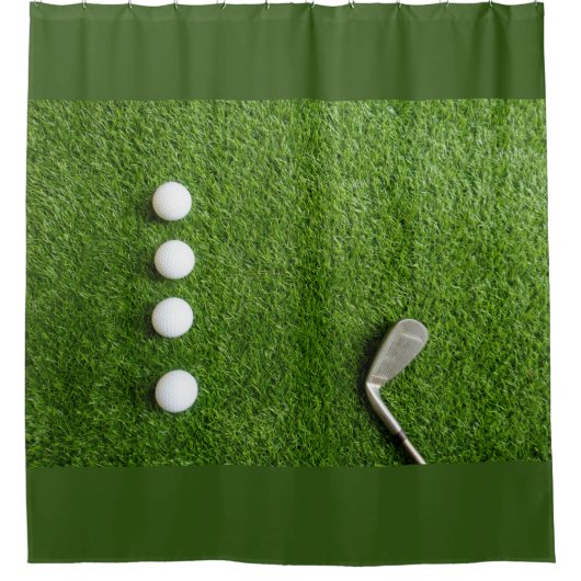 Rideaux De Douche Balles de golf sur gazon vert (Devant)
