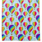 Rideaux De Douche Ballons à air chaud Couleurs arc-en-ciel (Devant)