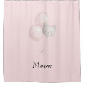 Rideaux De Douche Ballons Rose Pâle Chat  (Devant)