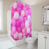 Rideaux De Douche Balloons Roses Festive Design Arrière - plan. (En situation)