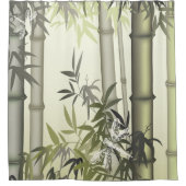 Rideaux De Douche Bambou exotique et libellules (Devant)