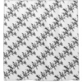 Rideaux De Douche Bambou noir sur blanc (Devant)