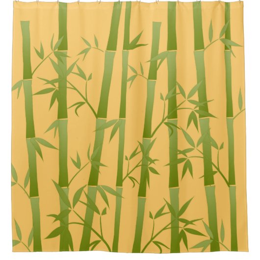 Rideaux De Douche Bambou vert clair Plantes (Devant)