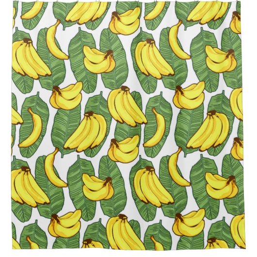Rideaux De Douche Banana Fruit Feuilles Motif tropical (Devant)