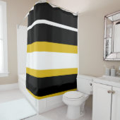 Rideaux De Douche Bande d'abeille jaune noir (En situation)