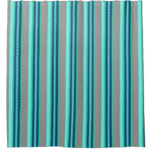 Rideaux De Douche Bande d'ailerons du milieu du siècle, turquoise et