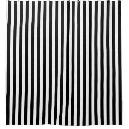 Rideaux De Douche Bande Verticale Noire Et Blanc (Devant)