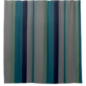 Rideaux De Douche Bandes Abstraites vertes, Turquoises et roses (Devant)