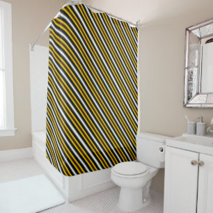 Rideaux De Douche Bandes arc-en-ciel blanc jaune