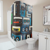Rideaux De Douche Bandes audio rétro (En situation)