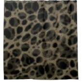 Rideaux De Douche Bandes beiges étroites et étranges cercles sombres (Devant)