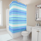 Rideaux De Douche Bandes bleu ciel (En situation)