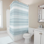 Rideaux De Douche Bandes bleu glace (En situation)