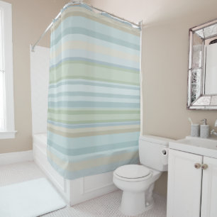 Rideaux De Douche bandes bleues et vertes