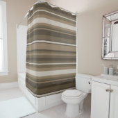 Rideaux De Douche Bandes Brown (En situation)
