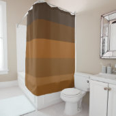 Rideaux De Douche Bandes Brown rustiques (En situation)