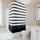 Rideaux De Douche Bandes classiques en noir et blanc (En situation)