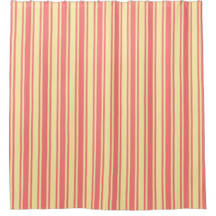 Rideaux De Douche Bandes de bonbons corail et jaune