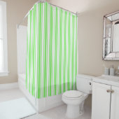 Rideaux De Douche Bandes de bonbons vert et blanc de chaux (En situation)