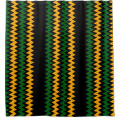 Rideaux De Douche Bandes de Chevron vert et jaune or (Devant)