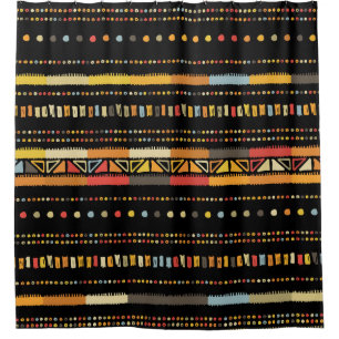 Rideaux De Douche Bandes de couleur artisanale brillante tribale san