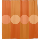 Rideaux De Douche Bandes de géométrie rétro Cercles orange (Devant)
