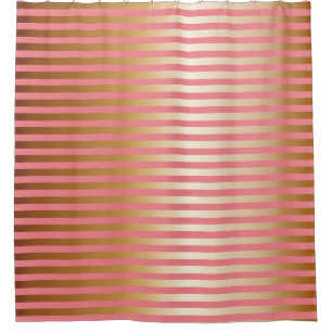 Rideaux De Douche Bandes de graduation rose et or doux