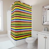 Rideaux De Douche Bandes de serape lumineuses (En situation)